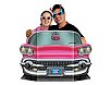 Pink convertible photo prop
