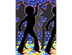 Combine this Disco Dancers room roll with several disco scene setters