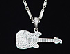 Silver guitar bling necklace