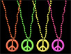 Neon peace sign beads come in assorted colors