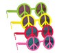 Colorful neon peace sign sunglasses by the dozen