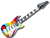 Tie dye inflatable guitars