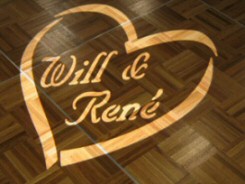 Projecting your names on the dance floor with a gobo creates a unique backdrop for your first dance
