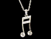 Music note bling necklace